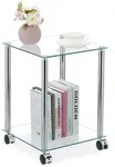 Relaxdays Beistelltisch, Mehrfarbig, Glas, Metall, Kunststoff, 34x46x34 cm,