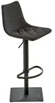 Novel Barhocker, Schwarz, Metall, Textil, Bodenplatte, 43x85 - 110x46 cm, Sitzfl&auml;che