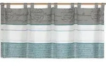 Kurzgardine, Anthrazit, T&uuml;rkis, Wei&szlig;, Textil, Graphik, 140x50 cm, Oeko-Tex&reg;