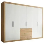 Mid.you Dreht&uuml;renschrank, Wei&szlig;, Eiche, 4 F&auml;cher, 3 Schublade(n) Schubladen,
