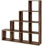 Vicco Treppenregal, Alteiche, Holzwerkstoff, 10 F&auml;cher, Rechteckig, 142.5x140x29 cm,