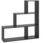 Vicco Treppenregal, Schwarz, Holzwerkstoff, 4 F&auml;cher, Rechteckig, 116.8x123.2x29 cm,