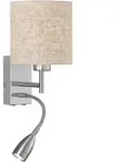 Fischer & Honsel Wandleuchte Dreamer, Nickel, Sand, Metall, Textil, F, 16x28x16...