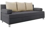 Mirjan24 Schlafsofa, Dunkelgrau, Kunststoff, 3-Sitzer, Rechteckig, 192x86x80 cm,