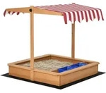 Outsunny Sandkasten, Gelb, Holz, 107.5x110x107.5 cm, Outdoor Spielzeug,...
