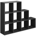 Vicco Treppenregal, Anthrazit, Holzwerkstoff, 9 F&auml;cher, Rechteckig, 142.4x107.8x29