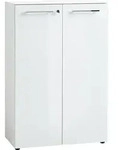 Novel Aktenschrank GW-Monteria, Wei&szlig;, Glas, Holzwerkstoff, 2 F&auml;cher, 80x120x37 cm,