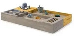 Muddy Buddy Sandkasten, Grau, Dunkelgelb, Holz, Zypresse, massiv, 90x20x150 cm,...
