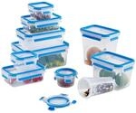 Emsa Frischhaltedosenset Clip u0026 Close, Klar, Hellblau, Kunststoff, 11-teilig,