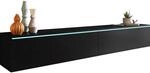 P & B Lowboard D180, Graphit, Kunststoff, kaltwei&szlig;, 180x30x33 cm, Fsc, Made in EU,
