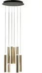 Fabas Luce Led-Pendelleuchte Prado, Schwarz, Messing, Metall, 200 cm, ISO 9001,
