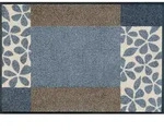 wash+dry Fussmatte Florita Blue, Blau, Braun, Wei&szlig;, Textil, Graphik, rechteckig,