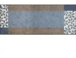 wash+dry L&auml;ufer Florita blue, Blau, Braun, Wei&szlig;, Textil, Blume, rechteckig, 75x190
