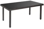 MCW Poly-Rattan-Gartentisch, Braun, Kunststoff, 160x74x90 cm, Gartenm&ouml;bel,