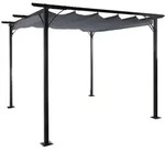 MCW Pergola, Grau, Metall, 350x232x350 cm, Sonnen- & Sichtschutz, Pavillons &
