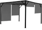 MCW Pergola, Grau, Metall, 405x212x405 cm, Sonnen- & Sichtschutz, Pavillons &