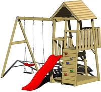 XXXLutz SPIELTURM Natur, Rot 340x270x290 cm