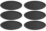 Aida Speisetellerset Raw, Schwarz Hochglanz, Keramik, 6-teilig, rund,