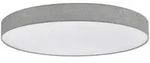 Eglo Led-Deckenleuchte Romaro-Z, Grau, Wei&szlig;, Metall, Kunststoff, Textil, rund,rund,