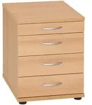 Mid.you Container, Buche, Kunststoff, 4 Schublade(n) Schubladen, 41.6x53.4x50 cm,
