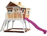 Spielturm, Braun, Lila, Wei&szlig;, Holz, Hemlocktanne, 432x288x193 cm, EN 71, CE,...
