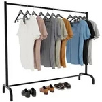 CLP Kleiderst&auml;nder, Schwarz, Metall, 150x120x38 cm, Garderobe, Garderobenst&auml;nder