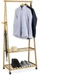 Relaxdays Kleiderst&auml;nder, Hellbraun, Holz, 84x166x45 cm, Garderobe,