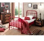 Vipack Kinder-/Juniorbett, Rot, Metall, 90x200 cm, Kinder- & Jugendzimmer,