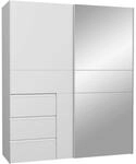 Carryhome Schwebet&uuml;renschrank, Wei&szlig;, Alu, Holzwerkstoff, Glas, 3 F&auml;cher, 3