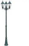 Aussenleuchte, Dunkelgr&uuml;n, Metall, Glas, Laterne,Laterne, 58x220x55 cm, Lampen &