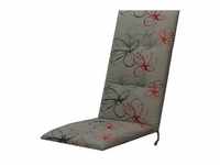 Siena Garden Sesselauflage, Grau, Rot, Textil, Blume, Füllung: Schaumstoff, 48x6x120