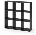Vicco Raumteiler, Schwarz, Holzwerkstoff, 9 F&auml;cher, Rechteckig, 104x108x29 cm,