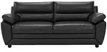 Vente-Unique Sofa, Schwarz, Leder, Uni, 3-Sitzer, 201x88x82 cm, Wohnzimmer,...