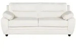Vente-Unique Sofa, Wei&szlig;, Leder, Uni, 3-Sitzer, 201x88x82 cm, Wohnzimmer, Sofas...