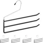 Relaxdays Hosenb&uuml;gel, Schwarz, Metall, Kunststoff, 33.5x23.5x0.5 cm, Schlafzimmer,
