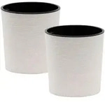 Siena Garden &Uuml;bertopf-Set, Wei&szlig;, Kunststoff, 2-teilig, rund,rund, 30.5 cm,