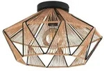 Eglo Deckenleuchte Adwickle, Natur, Schwarz, Metall, Textil, 26 cm, Lampen &