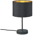 Trio Leuchten Tischleuchte, Schwarz, Gold, Metall, Textil, 33 cm, Lampen & Leuchten,