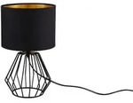 Tischleuchte Chuck, Schwarz, Metall, Textil, 34 cm, Lampen & Leuchten,