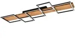 Trio Leuchten Led-Deckenleuchte Harper, Braun, Schwarz, Holz, Metall, 115x7.5x44.5