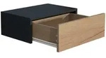 Livetastic Nachtschrank, Schwarz, Eiche, Holzwerkstoff, 1 Schublade(n) Schubladen,