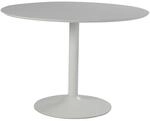 P & B Esstisch, Wei&szlig;, Metall, Holzwerkstoff, rund, S&auml;ule, Bodenplatte, 76 cm,