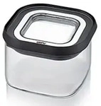 Gefu Vorratsdose Pantry, Schwarz, Edelstahl, Transparent, Metall, Kunststoff, Glas,