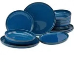 Creatable Tafelservice Uno Atlantico, Blau, Braun, Keramik, 12-teilig, Uni, Essen &