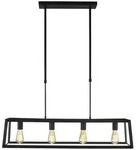 Pendelleuchte, Schwarz, Metall, rechteckig,rechteckig, 20x90x100 cm, Lampen &