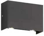 Fischer & Honsel Aussenwandleuchte Nairobi, Schwarz, Metall, Glas, 8.70x11.80 cm,