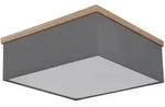 Globo Deckenleuchte Ossi, Anthrazit, Natur, Schwarz, Metall, Textil, Holzwerkstoff,