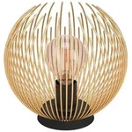 Tischleuchte Venezuela, Schwarz, Gold, Metall, rund,rund, 22.5 cm, Lampen & Leuchten,