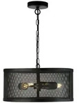 Searchlight H&auml;ngeleuchte Fishnet, Schwarz, Metall, 150 cm, h&ouml;henverstellbar, Lampen