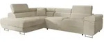 Mirjan24 Ecksofa, Beige, Textil, 5-Sitzer, links montierbar, L-Form,Rechteckig,